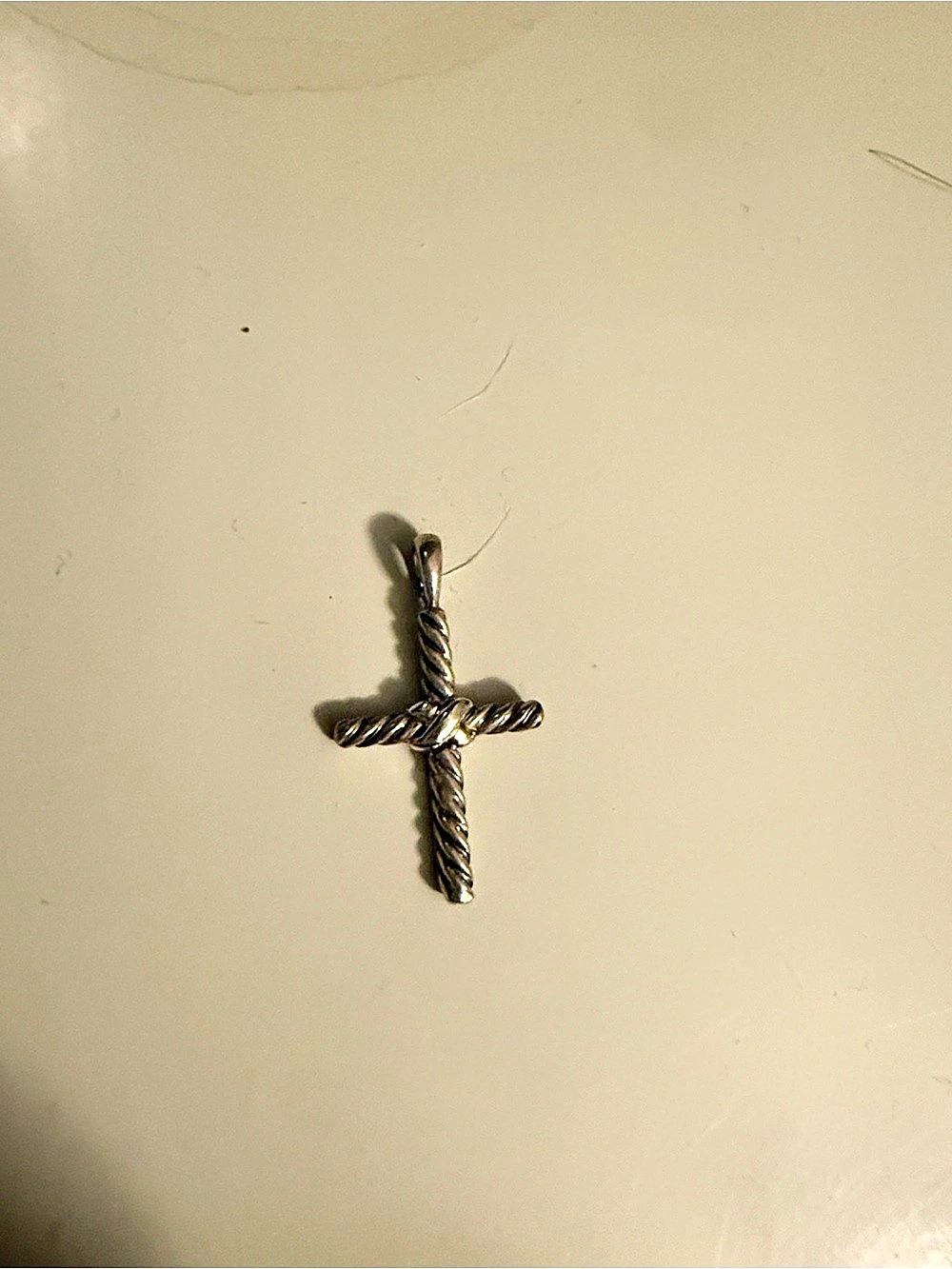 David Yurman X-Cross Pendant Necklace in Sterling Silver with 14K Yellow Gold